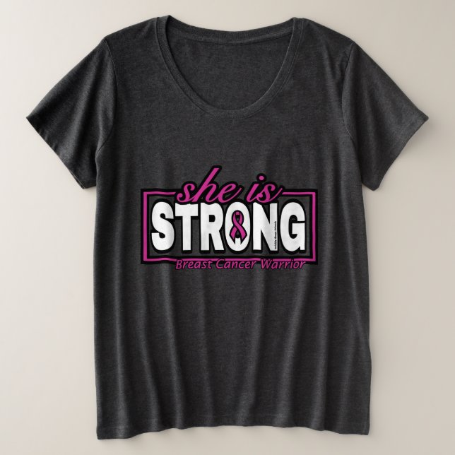 Camiseta Ela é FORTE...Câncer de Mama (Frente do Design)