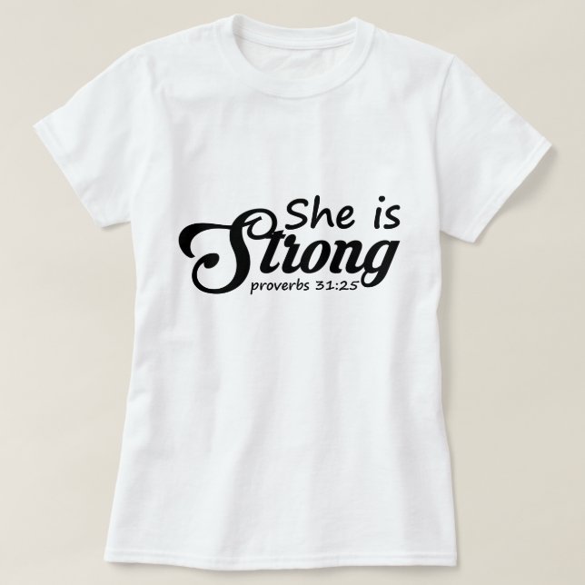 Camiseta Ela É Forte - Cristã (Frente do Design)