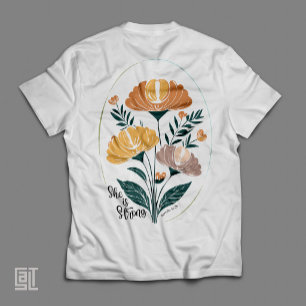 Camiseta Ela é forte Psalm Boho Christian Inspirational T