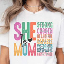 Camiseta Ela É Mãe, Dia de as mães Cristã Versos
