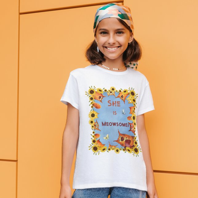 Camiseta Ela é Meowsome! (Criador carregado)