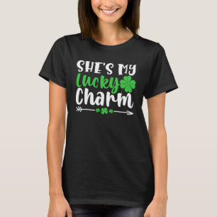 Camiseta Ela é meu Amuleto da Sorte Dia de São Patrício Ca