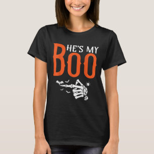 Camiseta Ela É Minha Boo Pijama De Halloween Combinando Par