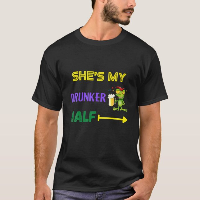 Camiseta Ela é minha metade bêbada (Frente)
