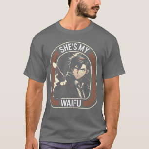 Camiseta Ela é Minha Waifu Animê Engraçado do Namorado Anim