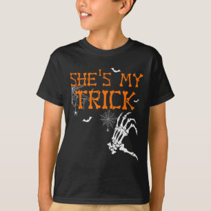 Camiseta Ela é o meu truque Hes é o meu Casal do Dia das Br
