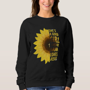 Camiseta Ela é uma boa garota ama sua mãe ama Jesus Sunfl