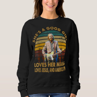 Camiseta Ela é uma boa garota ama sua mãe ama Jesus Vinta