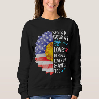 Camiseta Ela é uma boa garota que ama sua mãe ama Jesus e u