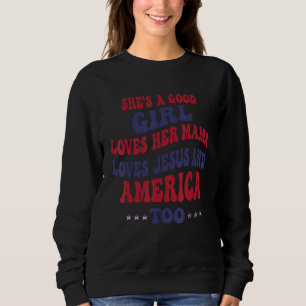 Camiseta Ela é uma boa garota que ama sua mãe ama Jesus e u