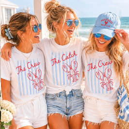 Camiseta Ela é uma Captura Coastal Lobster Despedida de Sol