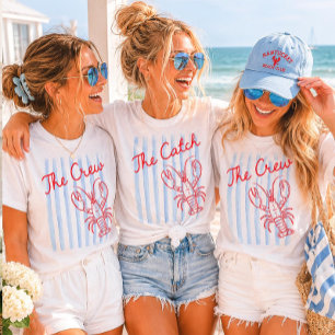 Camiseta Ela é uma Captura Coastal Lobster Despedida de Sol
