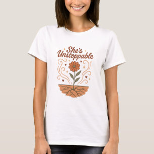 Camiseta Ela é uma Feminista Irresistível Flor de Brilho Re