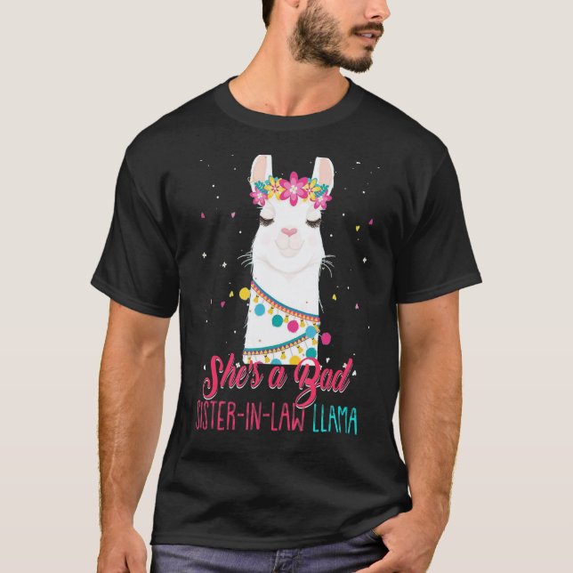 Camiseta Ela é uma Llama Má Cunhada Mãe (Frente)