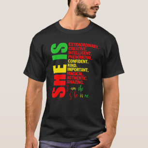 Camiseta Ela é uma mulher africana magia e sem desculpas.