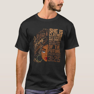Camiseta Ela Está Vestida Com Força Afro Roupa Melanina