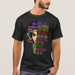 Camiseta Ela Está Vestida Em Resistência E Dignidade Cristã
