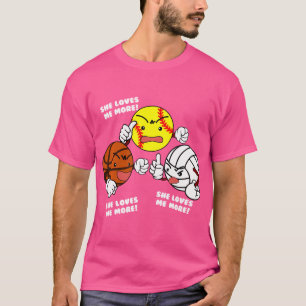 Camiseta Ela Me Ama Mais Engraçada Volley De Basquete De So