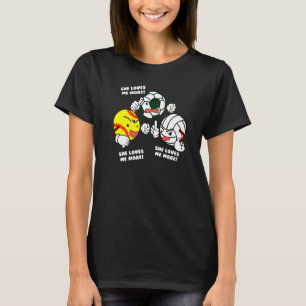 Camiseta Ela Me Ama Mais Jogada De Voleibol De Softball