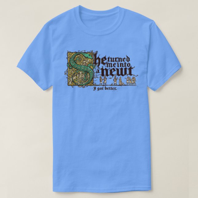 Camiseta Ela me transformou em um Newt (Frente do Design)