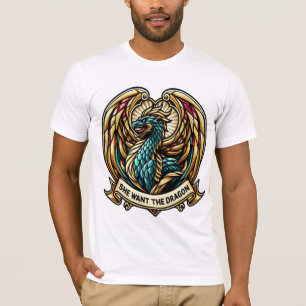 Camiseta Ela quer a Design de vidro do Dragão Stain