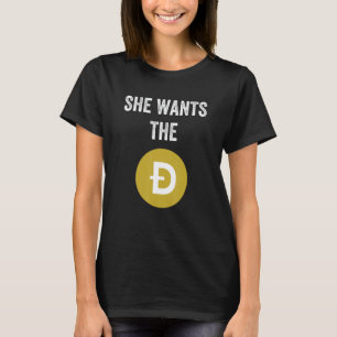 Camiseta Ela quer o meme D Engraçado Dogecoin Doge HODL