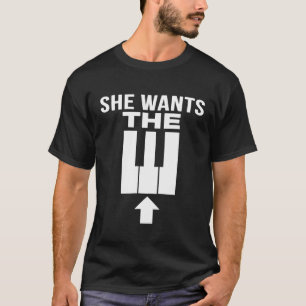 Camiseta Ela Quer Piano Engraçado Para Pianistas
