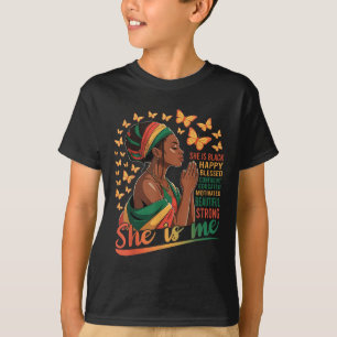 Camiseta Ela Sou Eu Forte Educada Décima Junta Mulheres Neg