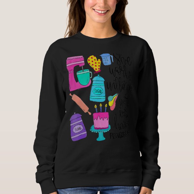 Camiseta Ela Trabalha Com Disposição Com As Mãos Provérbios (Frente)