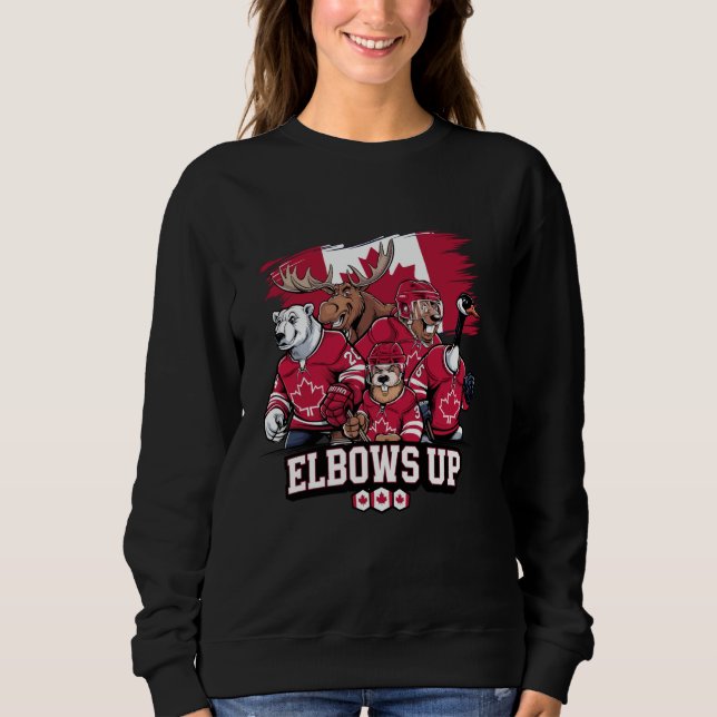 Camiseta Elbow Up Canada Beaver Moose Team (Frente)