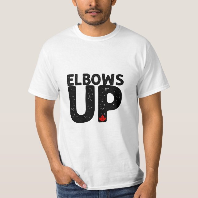 Camiseta ELBOWS UP Bold Distress Typografia (Frente)