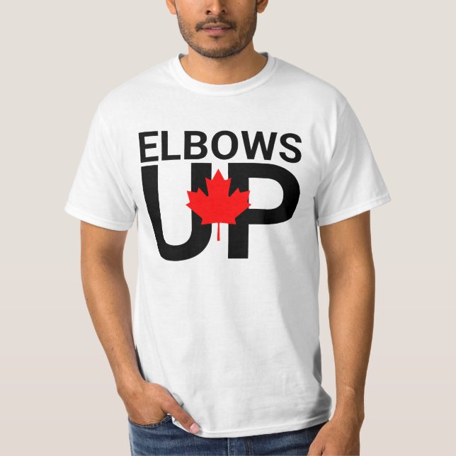 Camiseta Elbows Up Canada Never 51st, CD Anti-Trum (Frente)