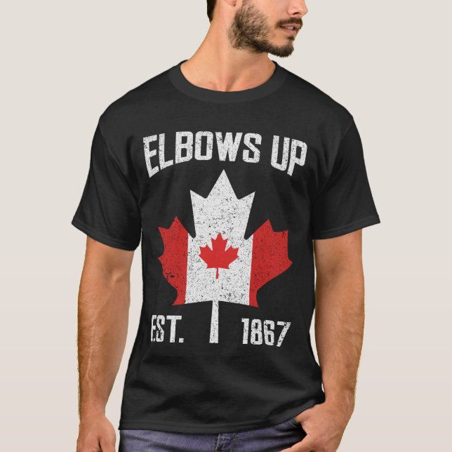 Camiseta Elbows Up Canada True North Strud Canadense (Frente)