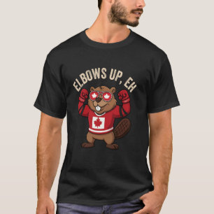 Camiseta Elbows Up Eh Beaver Boxe Funny Dia do Can