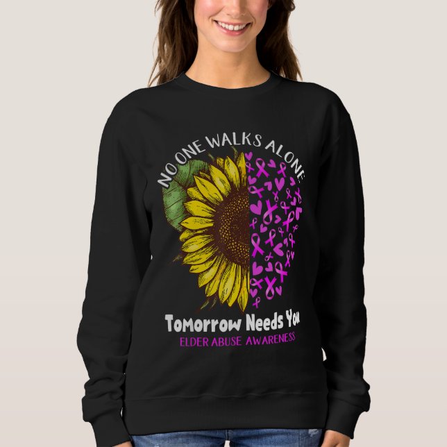 Camiseta Elder Abuse Awareness NO ONE WALKS ALONE TOMORROW  (Frente)