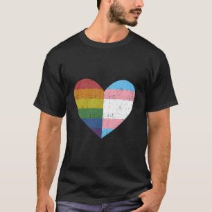 Camiseta Ele Com Arco-íris E Bandeira Transgênero Para O Mê