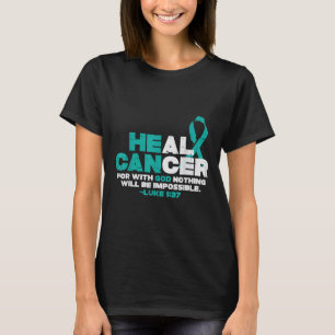 Camiseta Ele Consegue Curar O Cancer Deus Câncer de ovário 