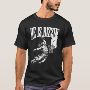Camiseta Ele É Engraçado Rizzin Jesus Meme de Basquete