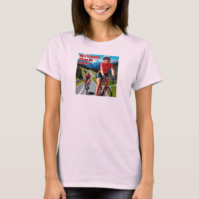Camiseta Ele é mais lento do que parece um ciclismo cruel (Frente)