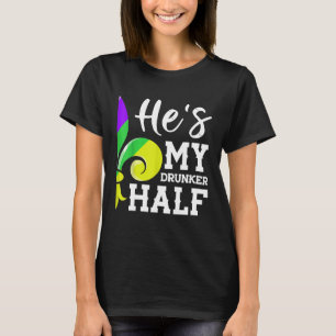 Camiseta Ele É Meu Casal Bêbado De Meia Alavanca Correspond