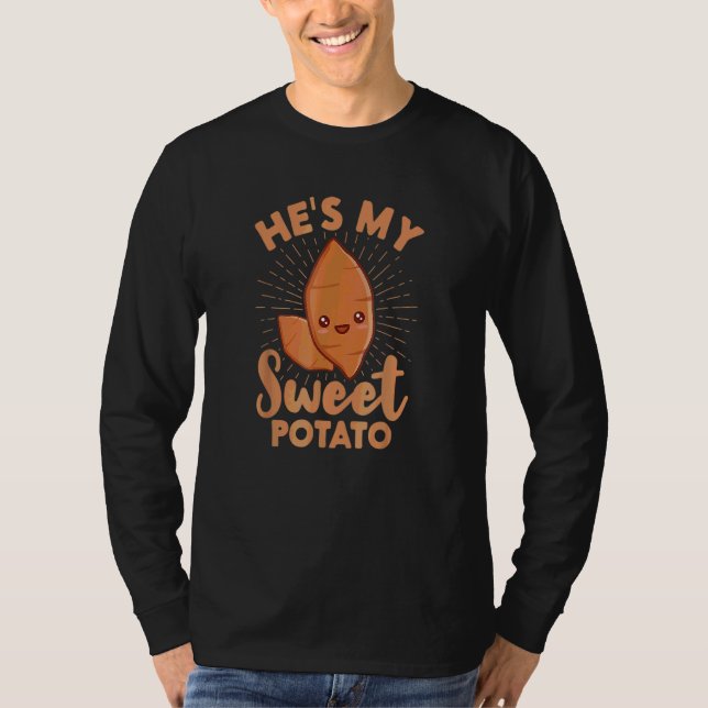 Camiseta Ele é Meu Doce Batata Eu Yam Casal de Ação de Graç (Frente)