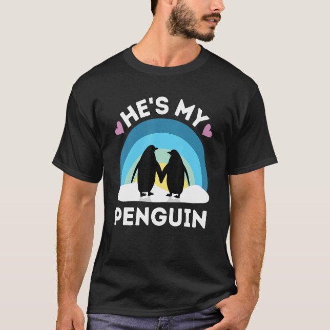 Camiseta Ele é meu pinguim - Casais bonitos (Frente)
