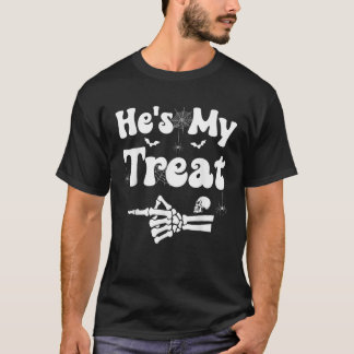 Camiseta Ele é Meu Presente Esqueleto Casais Pares Casal Ha