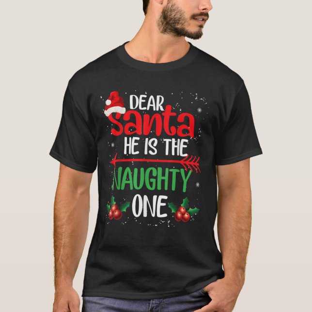 Camiseta Ele é o Casal malvado que combina com Pajama (Frente)