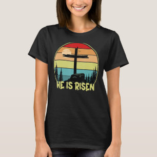 Camiseta Ele É O Felz pascoa Risen Retro Vintage 2023