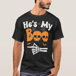 Camiseta Ele É O Meu Boo Skeleton Casais Correspondentes A 