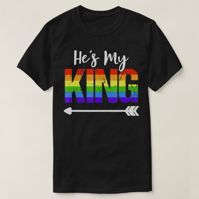 Camiseta Ele é o meu Rei Correspondente a Casal de Gay. (Frente do Design)
