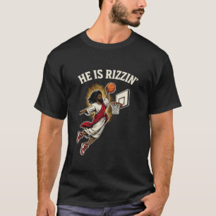 Camiseta Ele é o Rizzin Basketball Black Jesus