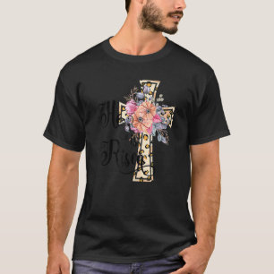 Camiseta Ele É Risen Bonito Jesus Cristo Meninas Cristãs Mã