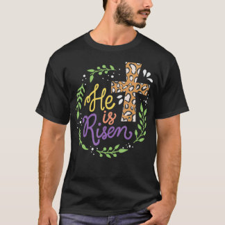 Camiseta Ele é Risen Christian Páscoa Day